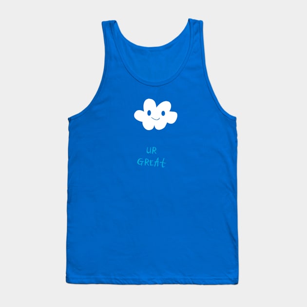 Cloud Happy Smile Tank Top by Uwaki